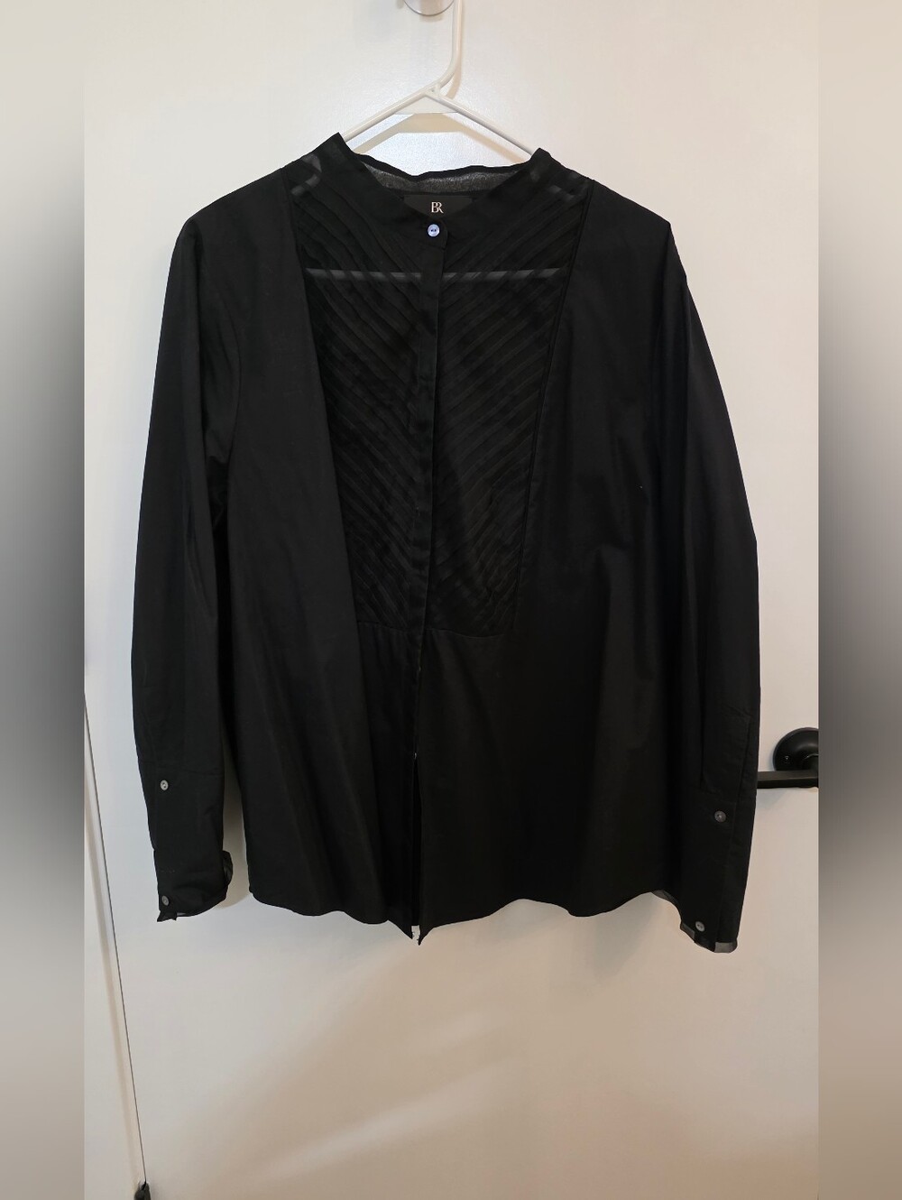 Banana Republic Black Tuxedo Shirt with Textured Front